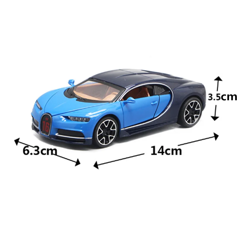 Коллекция 1:32 металлический сплав откатная модель Sportscar Bugatti Veyron 14 см литая модель игрушечного автомобиля дисплей для детей и взрослых - Цвет: Blue