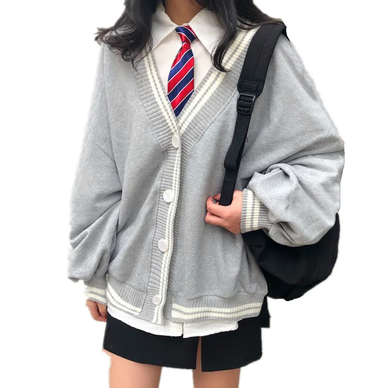 Британская школьная форма Jk, вязаный кардиган в студенческом стиле, модный топ с v-образным вырезом и вышивкой, мягкий свитер для школьниц
