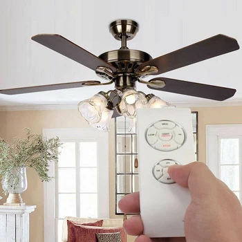 

LED Ceiling Fans Lamp Remote Control For Living Room Ceiling Fan With Lights Blades Cooling Wireless/ Timing Remote Control #