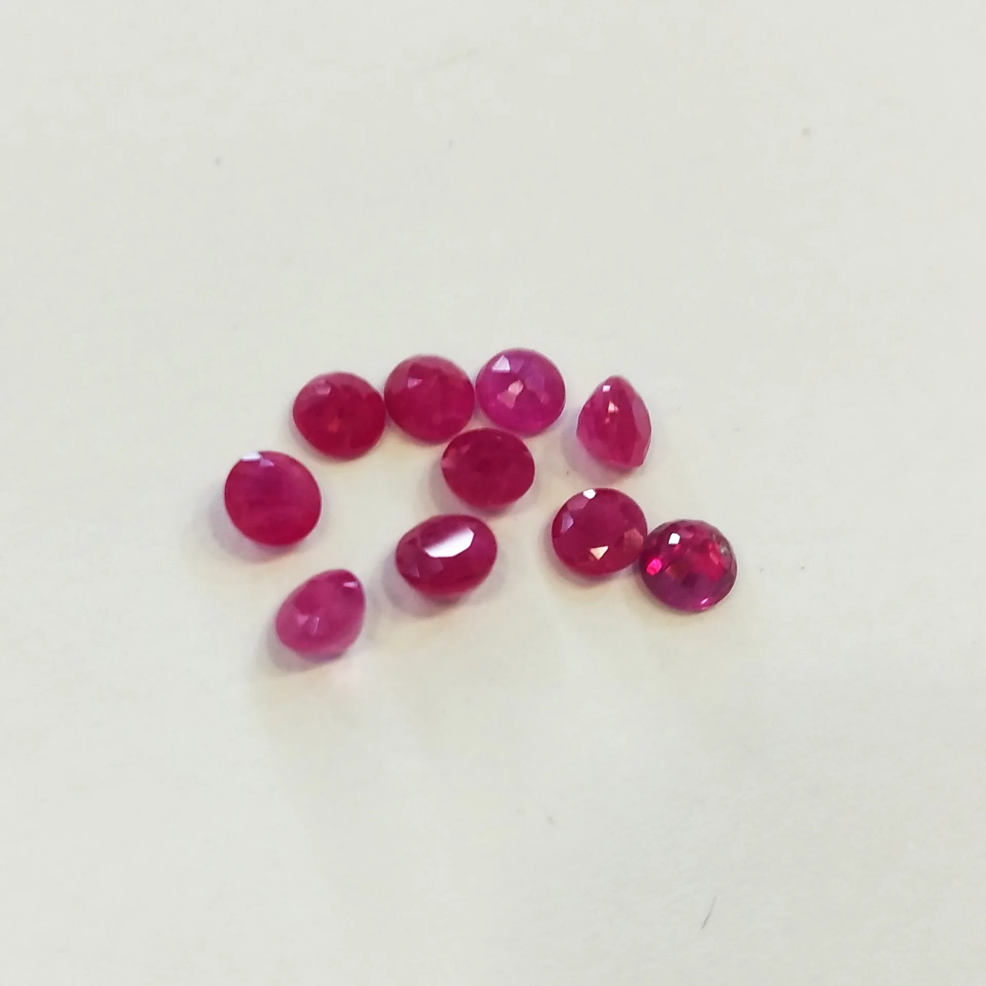 Natural Unburnt Ruby Round Jewelry Loose Bare Gem 3A Level 3. 25mm Man Woman DIY Material Ring Earring Pendant Valet Inlay