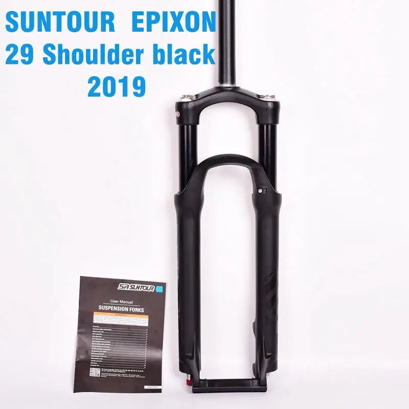Велосипедная вилка SUNTOUR EPIXON 26/27,5/29er 100 мм для горного велосипеда, велосипедная амортизирующая передняя вилка, дистанционная подвесная вилка - Цвет: 29 Shoulder Black