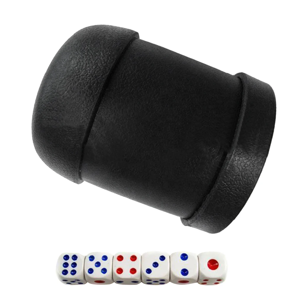 KTV Club Bar Black Hand Shaking Dice Cup Party Drinking Games Toy + 5 Dices