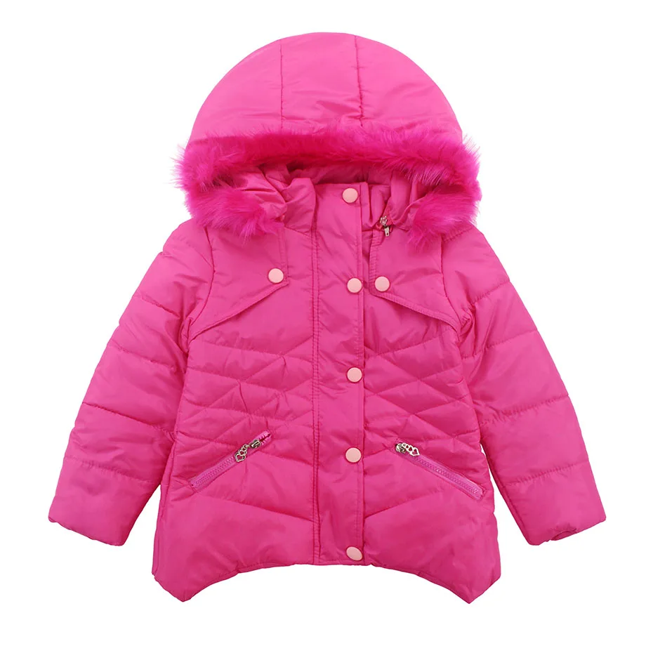 Пальто для девочек, плотное теплое пальто для девочек, верхняя одежда с меховым воротником для детей, зимний модный стильный костюм для девочек на год - Цвет: As Picture