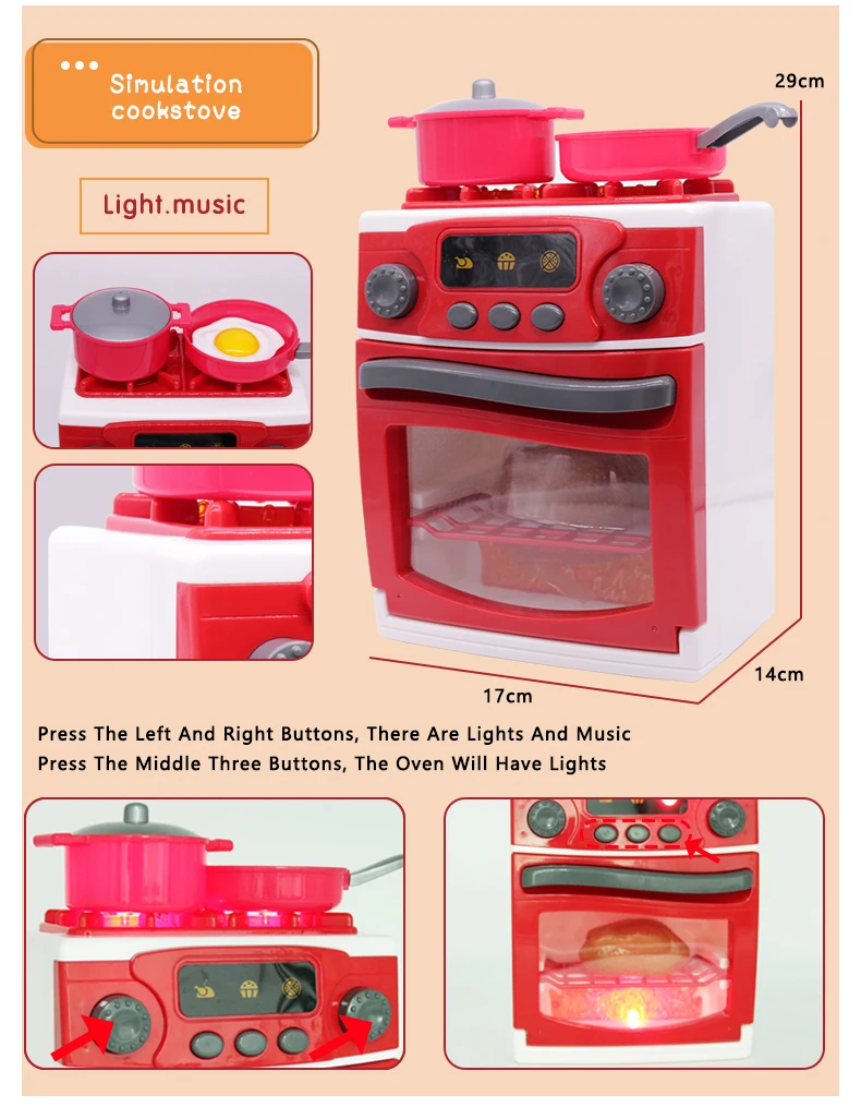 Fliyeong Simulation Rollenspiel Elektrische Mikrowelle Küchengerät Kinderhaus Hausarbeit Lustiges Spielzeug Geschenke Hohe Qualität