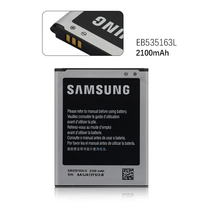 Оригинальная батарея для samsung Galaxy Grand Duos i9080 i9082 батарея EB535163LU 2100 мАч полная емкость