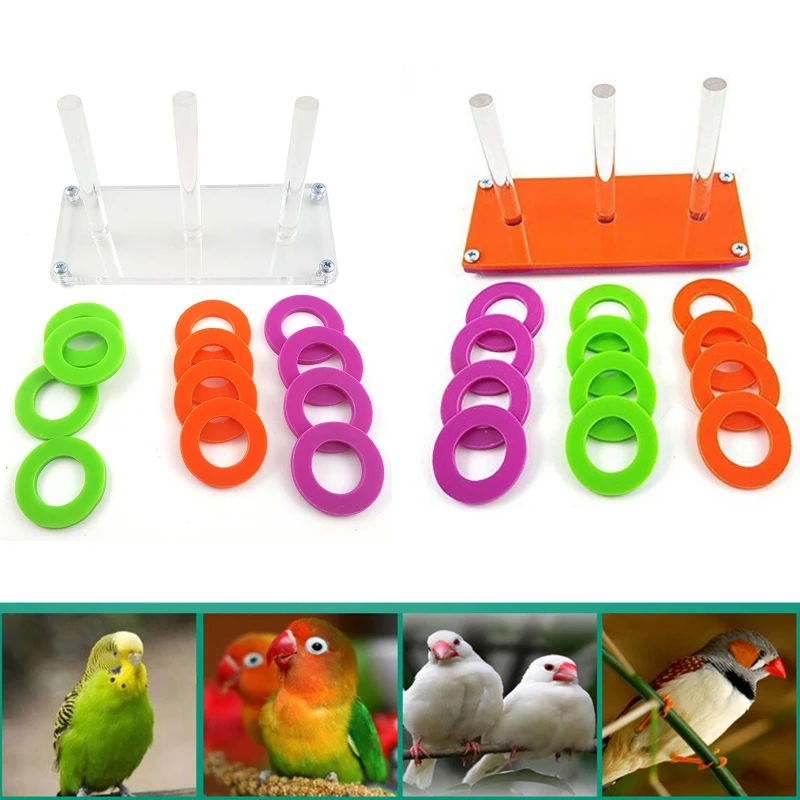 

Parrot Intelligence Training Ring Bird Toy Set Desktop Decoration Stand Playground Training Platform Cage Decoration
