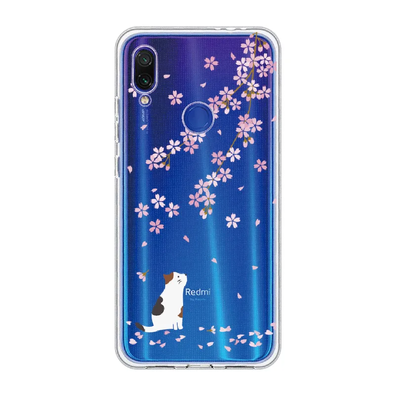 Кои вишня в цвету Lucky Cat для Xiaomi mi Red mi Note 5, 6, 7, 8, 9, lite Pro Plus мягкий TPU Crystal тонкий защитный прозрачный чехол - Цвет: 1