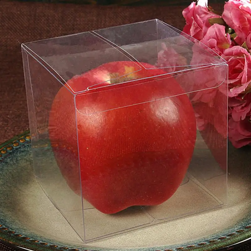 

10/25Pcs 4x4cm Christmas Packaging Box Plastic Packing Boxes Transparent Candy Box Craft Gift Box For Wedding Christmas Party