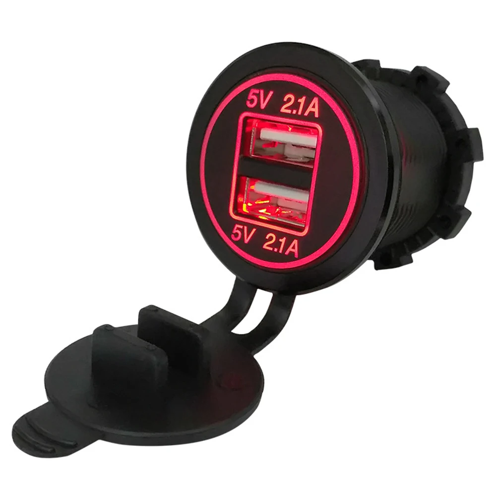 USB зарядное устройство Крышка для мотоцикла Авто Грузовик ATV Лодка светодиодный автомобиль 4.2A двойной USB разъем 12-24 В Автомобильное зарядное устройство USB адаптер питания