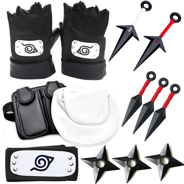 Ensemble d'accessoires de figurines de dessin animé Naruto Kakashi pour  Cosplay, sac à armes Ninja Kunai, bandeaux Shuriken, cadeau pour enfants, 6  pièces - AliExpress