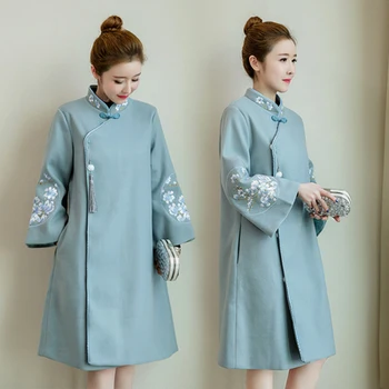 

Women Coats And Jackets Winter Thickened Floral Mandarin Collar Office Lady Ladies Wool Coat Plus Size Xxxxl 5xl Loose Clothes