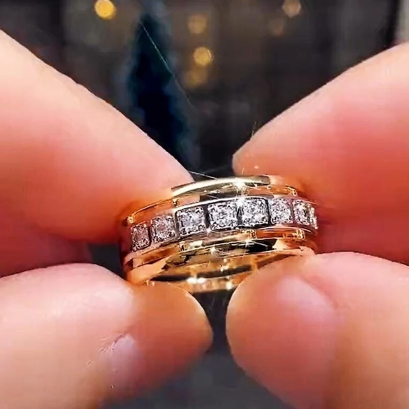 Female Wedding Bands Two Tone Design Engagement Ceremony Jewelry Accessories wedding rings womens ring jewelry rings ring jewelry For CAOSHI