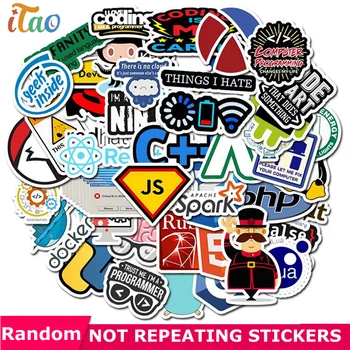 

10/20/30/40/50PCS Programming Geek Java Stickers Waterproof PVC Skateboard Snowboard Luggage Guitar Car Laptop Kids Toys Sticker