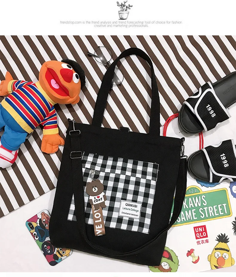 Multi-Purpose INS-Style Shoulder Canvas Bag Shoulder Women's Shoulder Korean-style Toth WOMEN'S Bag Students bu xi dai
