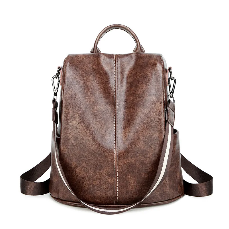 

Anti-Theft Backpack Women's 2018 Autumn And Winter New Products-Style Retro Multi-Purpose Soft Leather Backpack Versatile Casual