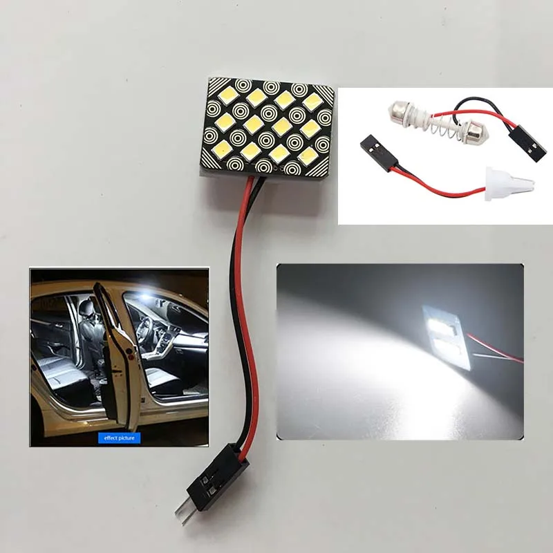 100 шт. гирлянда T10 12 24 SMD СВЕТОДИОДНЫЙ s 2835 свет купола автомобиля светодиодный панель автомобиля лампы лампочка для салона авто 2 адаптерами - Испускаемый цвет: 12smd
