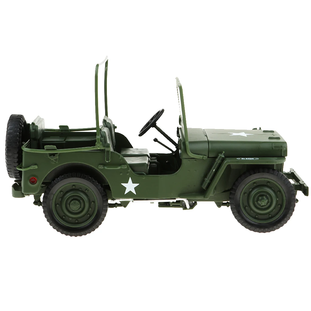 1:18 Jeep Car Military US Army Force Vehicle Well-Made Diecast Toy Model