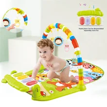 Alfombra de juegos con estante de música para bebé, Alfombra de rompecabezas con Teclado de Piano para niño, tapete infantil para gimnasio, Alfombra de actividades para gatear, juguetes para 0 12 meses