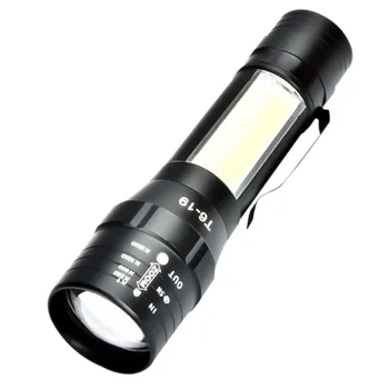 

Portable LED Flashlight T6 COB Light Rechargeable Flashlight Built-in Battery Zoom Flashlight Waterproof Emergency Torch