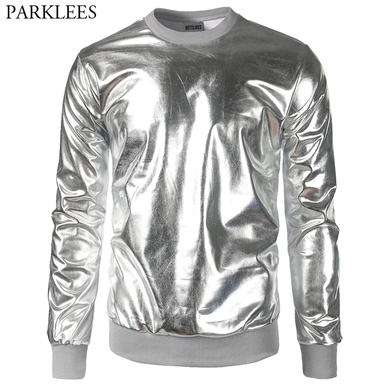 Sudadera con purpurina plateada para hombre, ropa deportiva masculina con de los 70, ideal para fiestas discoteca, Halloween, actuaciones y novedad de 2020|Sudaderas con capucha y sudaderas| - AliExpress