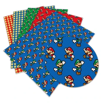 

Cartoon Game Printed Faux Leather Fabric 30 cm x 136 cm for Bows Tela Impermeable Textil Synthetic Leather Sheet DIY L056 L057