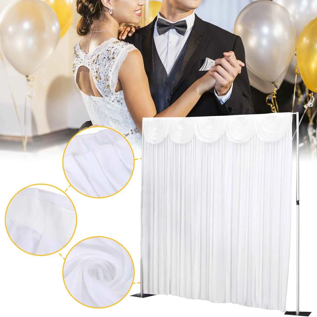 

Wedding Background Yarn Curtain Event Party Decor Customized Backdrop Silk Drape Decoration Draping Swags Curtains