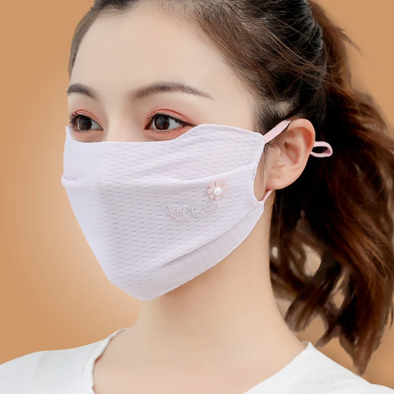 

Increase Sun Protection Eye Corner Mask Female Cotton Thin Section Breathable Adult Embroidered Cartoon Pattern Mask 2020 Spring