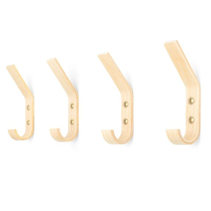 

Set Of 4 Pcs Wooden Wall Hooks for Storage Organisation Clothes Hanger Wall Mounted Coat Hook Home Decorative Storage Hooks