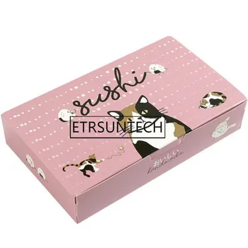 

200pcs Disposable Sushi Box Rice Ball Paper Packing Box For Fast Food Shop Restaurant Sushi Box Packaging Supplies