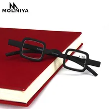 MOLNIYA мини маленькая рамка Квадратные Классические очки для чтения черные прозрачные линзы пресбиопические очки для женщин и мужчин+ 1,5+ 2,0+ 2,5