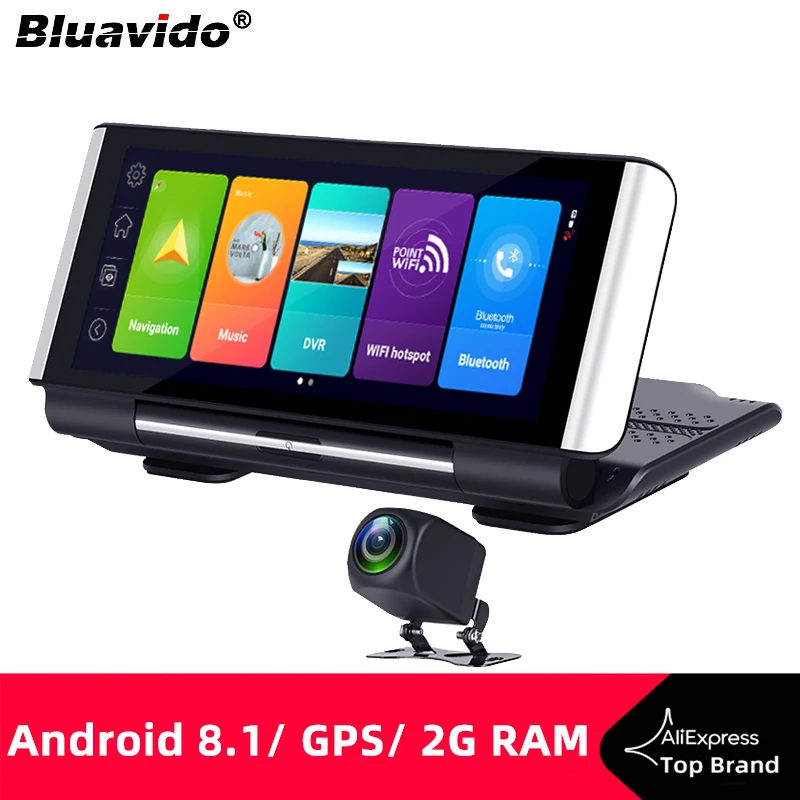 Bluavido 7 дюймов 4G Видеорегистраторы для автомобилей ADAS Android GPS Naivgation HD 1080P Dash Камера