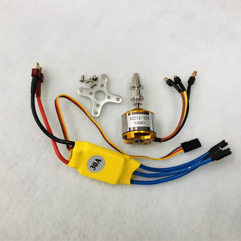 A2212 2212 930KV бесщеточный двигатель 30A ESC крепление двигателя 1060 пропеллер SG90 9G микро сервопривод для RC вертолет с фиксированным крылом - Цвет: A2212 Motor 30A ESC