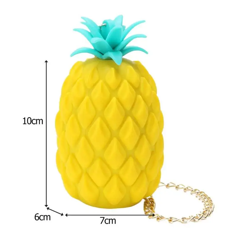 Сумка через плечо с изображением ананаса, Милая Мини Женская Желейная сумка через плечо, кошелек, сумка для монет, маленькая уличная сумка на плечо в форме фруктов