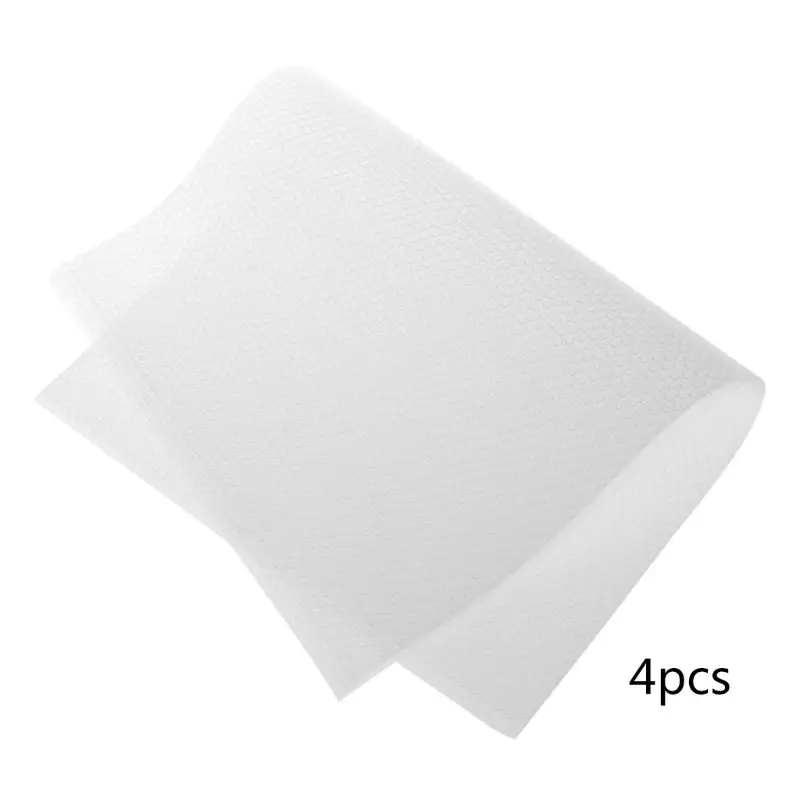 4pcs Washable Antibacterial Refrigerator Pads Tailorable Fridge Mats Waterproof Antifouling - Цвет: Белый
