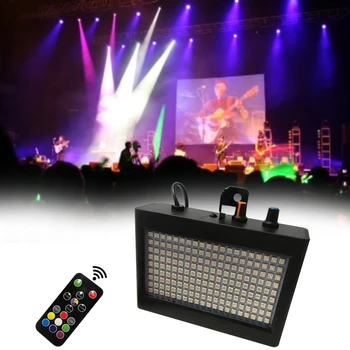 

180 LEDs Strobe Flash Light Portable 35W RGB Remote Sound Control Strobe Speed Adjustable for Stage Disco Bar Party Club