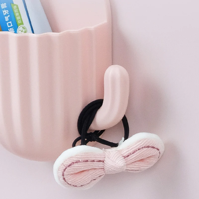 Home Wall Self-adhesive Storage Rack Holder For Kitchen Bathroom Toothbrush Storage Wall-mounted Holder Bottom Hole Design Rack