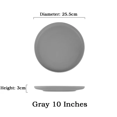 Скандинавские керамические стейки, западные тарелки, домашние блюда, креативная тарелка, фруктовое блюдо, десертная посуда, западный стиль, блюда для стейка - Цвет: B2.Gray 10 Inches