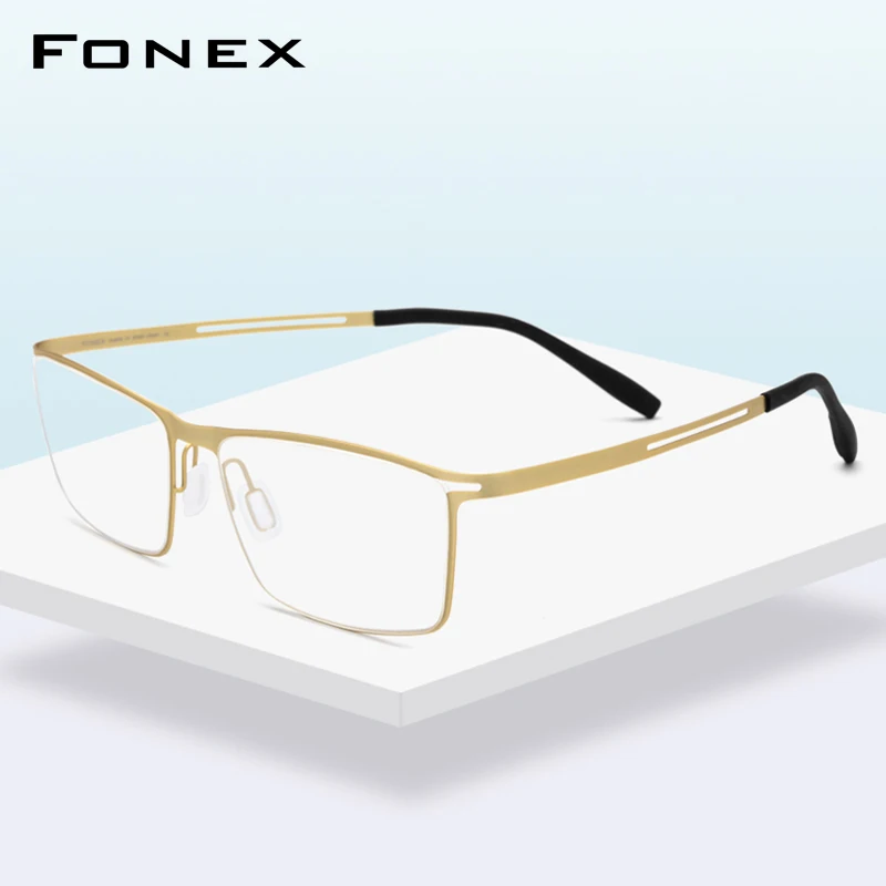 FONEX Мужские очки без оправы B сверхлегкие оптические для близорукости 874|Мужские