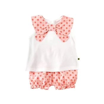

Baby Girls Sets Summer Baby Clothes Bow T-shirt with Shorts Dot Printed
