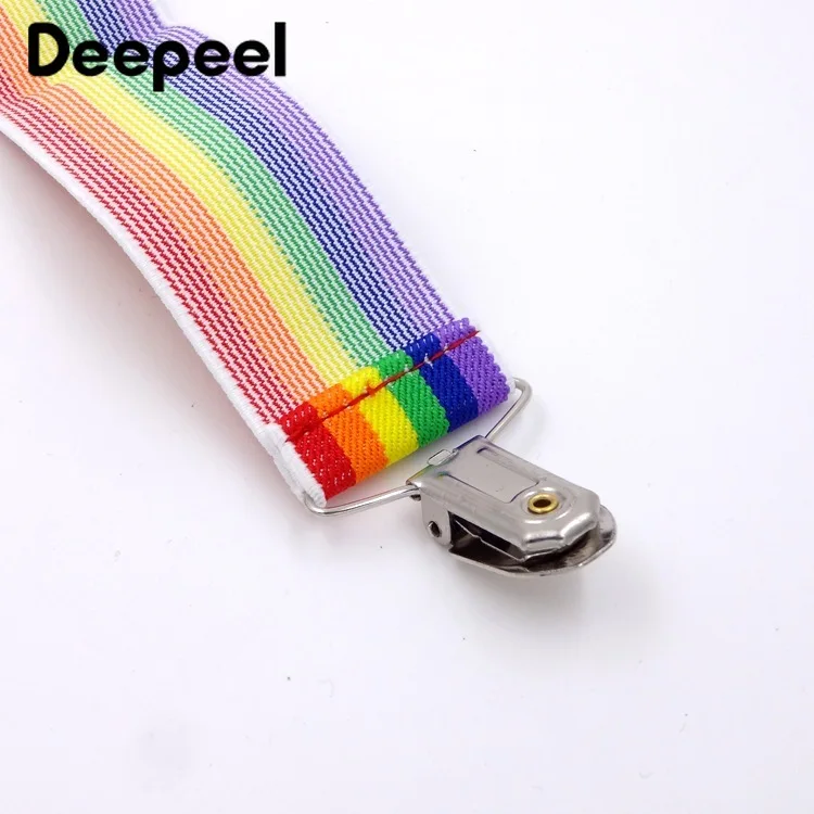 Deepeel/1 шт., 3,5 см* 100-120 см, мужские Разноцветные полосатые подтяжки, 3 зажима, Y-Back, регулируемые эластичные подтяжки YK740