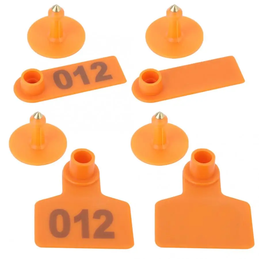 

Livestock Ear Tag 100 Sets TPU Livestock Ear Tag Tagger for Pig Sheep Goat Cow with Copper Head Farm Animal TPU Ear Tag