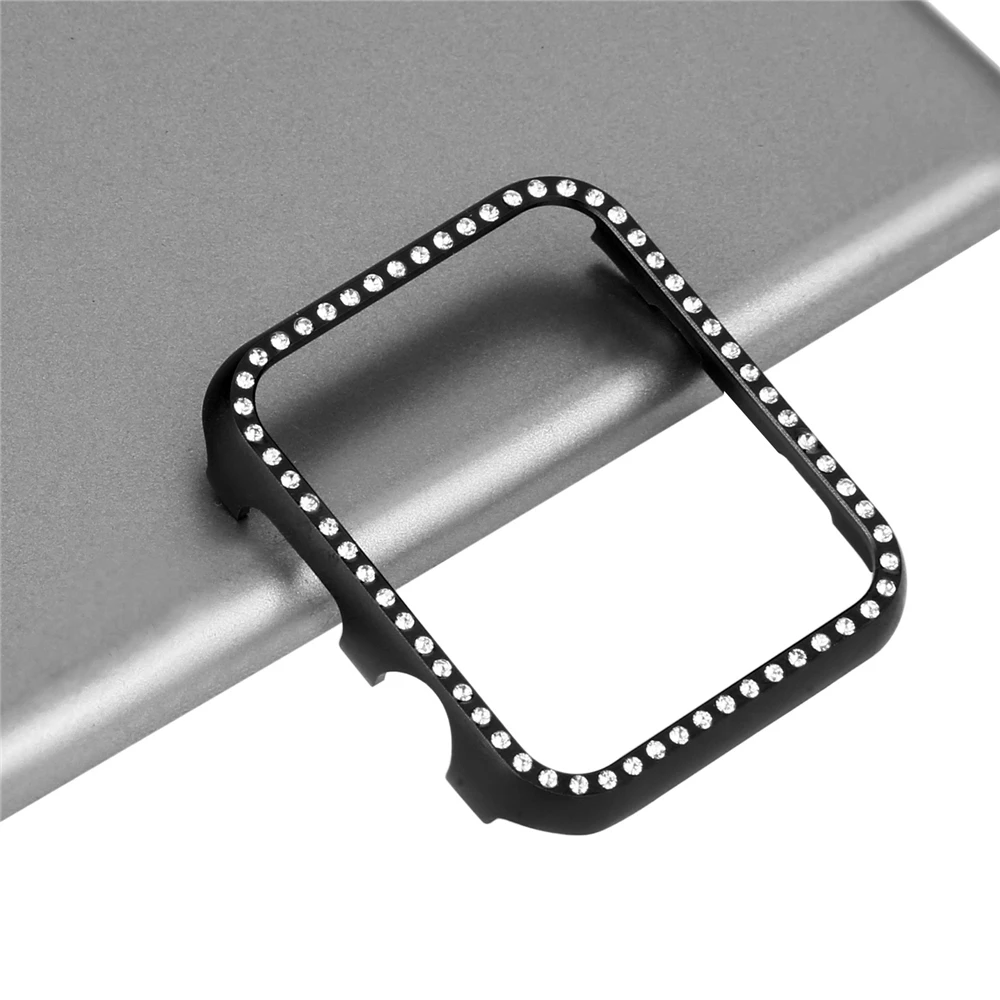 thumbnail image 1 of Estuche de diamantes para Apple Watch Series 9 8 7 41 mm 45 mm, cubierta de parachoques de metal para iWatch 9 8 6 SE 40 mm 44 mm, marco ultrafino protector, 1 of 5