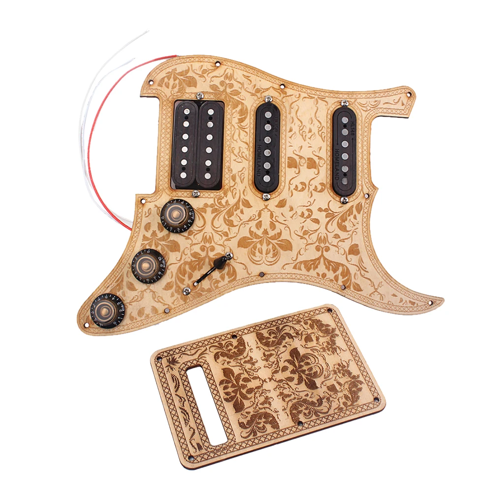 Maple Wood SSH Prewired Alnico V Humbucker Pickguard для Запчасти для электрической гитары