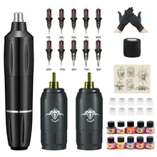 

New Wireless Tattoo Machine Set Professional Tattoo Machine Kits with Cartridge Needles Permanent Makeup Machine For Body Art