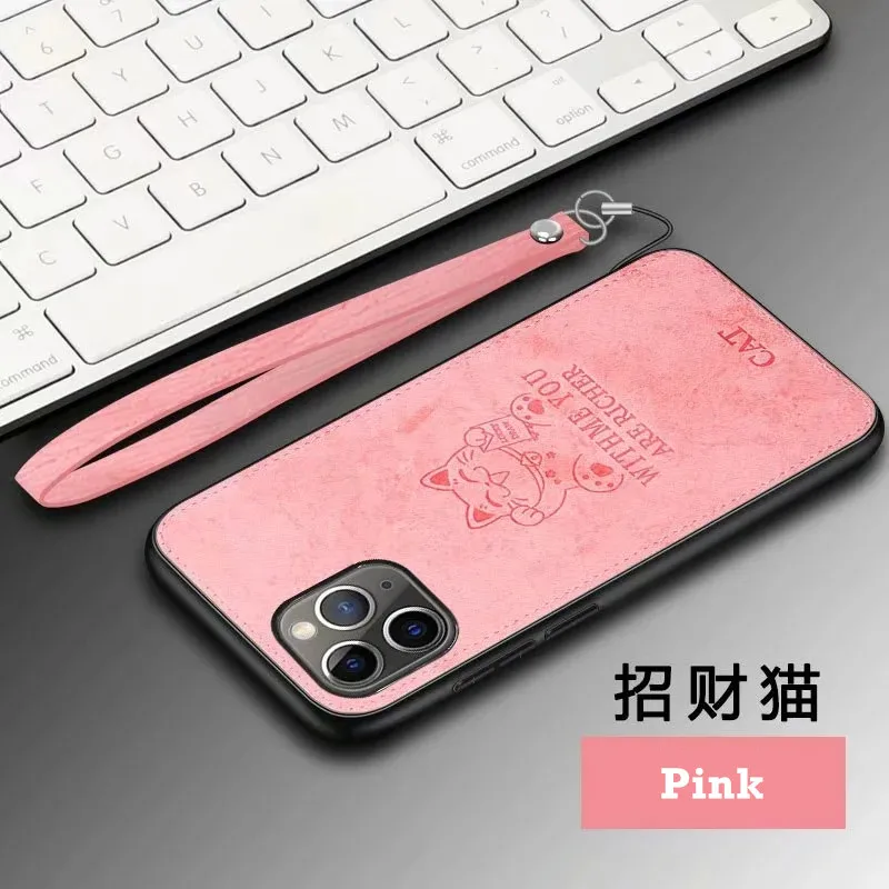 Fashion Cloth Case For iPhone XR X Xs Max 11 13 Pro Max 12 Mini SE 2020 6 6s Plus 7 8 Build-in Magnet iron Cover Deer Cat Shell iphone 13 mini waterproof case