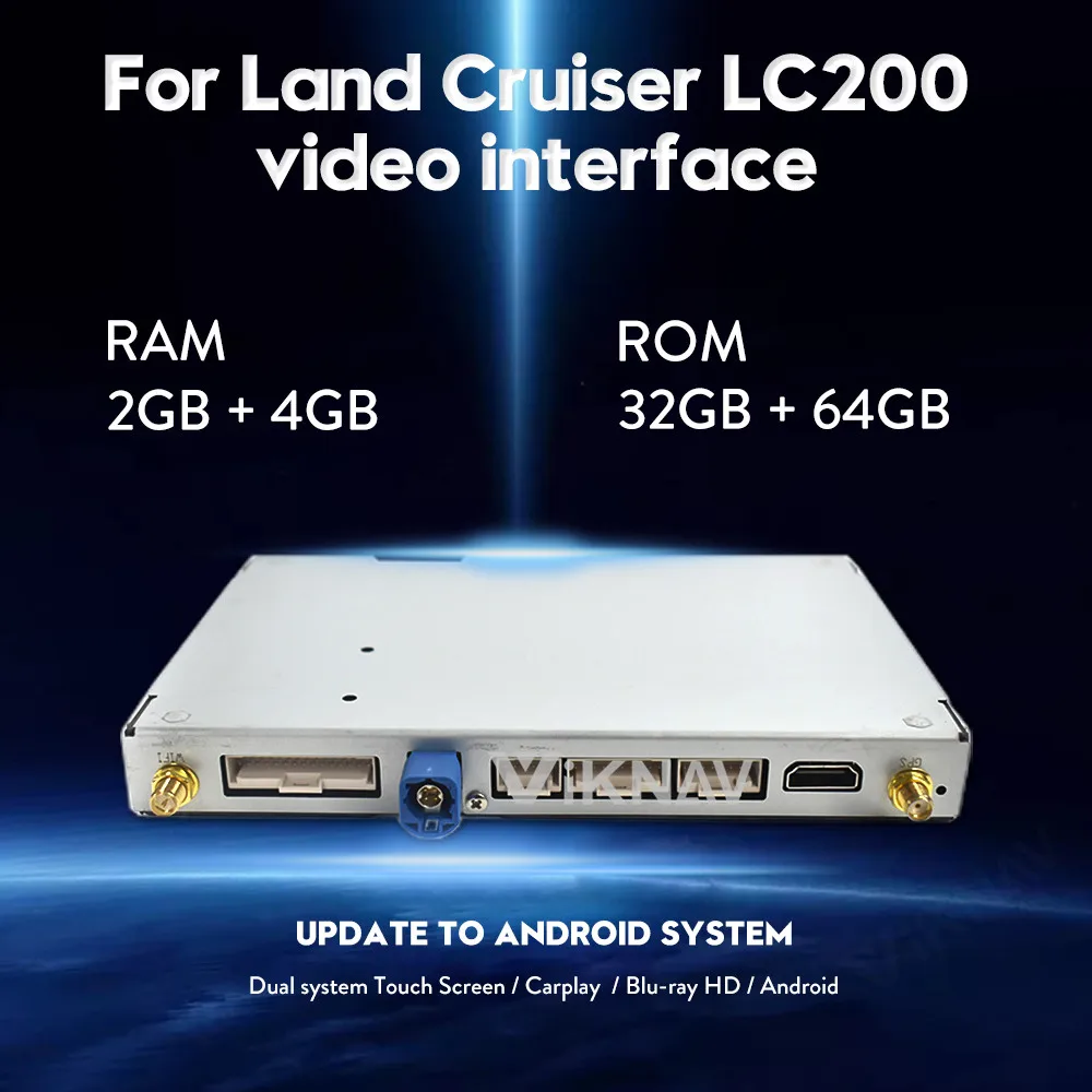 

Android car GPS navigation DVD multimedia player video interface for Toyota LC200 2016-2019 stereo video player interface