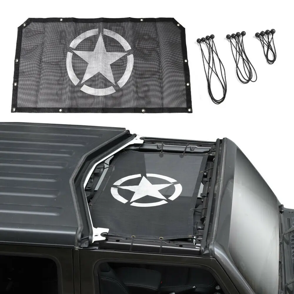 Для Jeep Wrangler JL сетка бикини Верхняя Крышка УФ Зонт с рисунком с обратной стороны чистая крыша 2-Dr