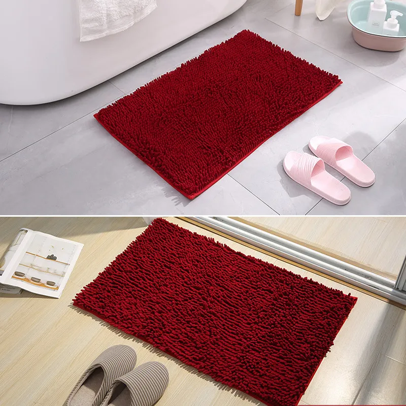 High Quality Green Thick Chenille Bedroom Kitchen Living Room Carpet Bathroom Door Non-slip Mat Free Teapot