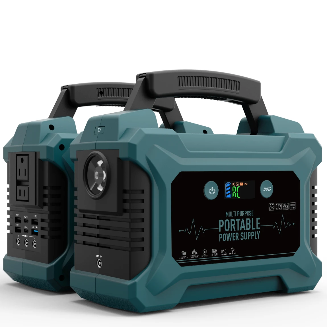 

High performance portable power station max 300w AC output power backup recharge lights laptops tablets phones usb gadgets