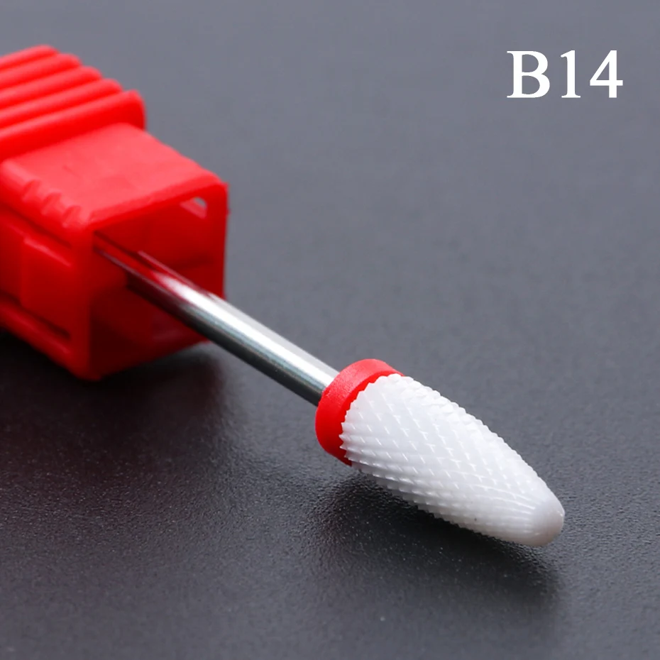 Керамический s сверло для ногтей маникюрный станок вращающийся керамический Фрезерный резак для удаления ногтей шлифовальная Шлифовальная головка инструменты для дизайна ногтей BEB01-23 - Цвет: B14